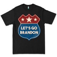 Black Let's Go Brandon Shield Patch Premium Tee - Jasminsmagicworld