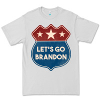 Dove Grey Let's Go Brandon Shield Patch Premium Tee - Jasminsmagicworld