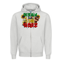 Dove Grey dream but stay woke juneteenth Zipper Hoodie - CowGirlArtShop