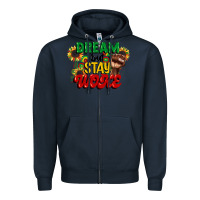 Navy dream but stay woke juneteenth Zipper Hoodie - CowGirlArtShop