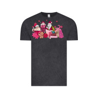 Vintage Black pink santa coffee Vintage Tee - MaliasSmallBusiness
