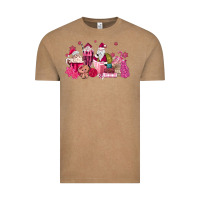 Vintage Coffee pink santa coffee Vintage Tee - MaliasSmallBusiness