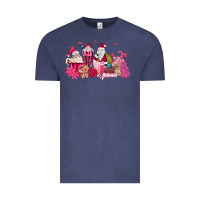 Vintage Denim pink santa coffee Vintage Tee - MaliasSmallBusiness