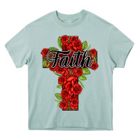 Arona faith floral cross Heavy Core Tee - NancyCooperArtShop