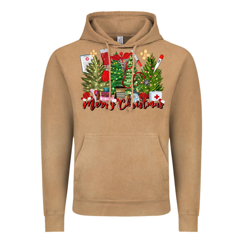 Merry Christmas Nurse Trees Vintage Hoodie by MaliasSmallBusiness | Teevron