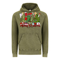 Vintage Olive merry christmas nurse trees Vintage Hoodie - MaliasSmallBusiness