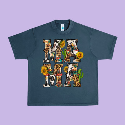 Western Mama With Sunflowers Urban Heavy Tee Designed By Bundleandbundleshop
