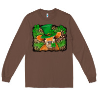 Chestnut st patricks orange cow with leopard background Long Sleeve Tee - Jasminsmagicworld