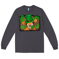 Smoke st patricks orange cow with leopard background Long Sleeve Tee - Jasminsmagicworld