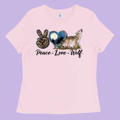 Peace Love Wolf Ladies Tee Designed By Lillyallendesigns