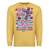 Antique Gold My God is stronger than Cancer Premium Sweatshirt - FaDigitalArtStudio