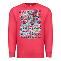 Cardinal My God is stronger than Cancer Premium Sweatshirt - FaDigitalArtStudio