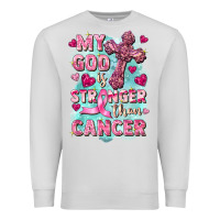 Dove Grey My God is stronger than Cancer Premium Sweatshirt - FaDigitalArtStudio