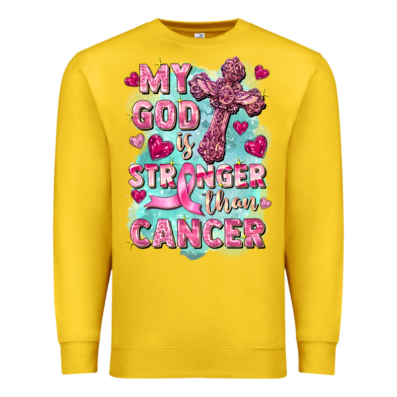 My God Is Stronger Than Cancer Premium Sweatshirt by FaDigitalArtStudio | Teevron