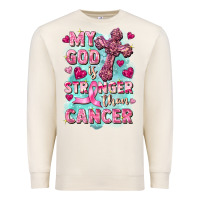 Sandshell My God is stronger than Cancer Premium Sweatshirt - FaDigitalArtStudio