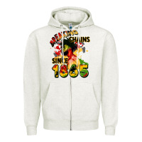 Oatmeal Heather breaking chains since 1865 Zipper Hoodie - CowGirlArtShop