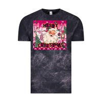 Cloud Black merry pink christmas santa Vintage Tee - MaliasSmallBusiness