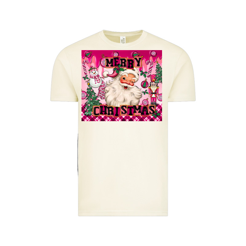 Merry Pink Christmas Santa Vintage Tee by MaliasSmallBusiness | Teevron