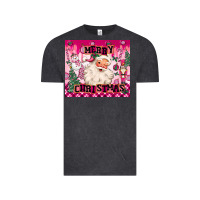 Vintage Black merry pink christmas santa Vintage Tee - MaliasSmallBusiness