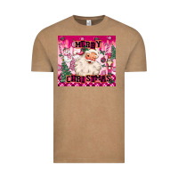 Vintage Coffee merry pink christmas santa Vintage Tee - MaliasSmallBusiness
