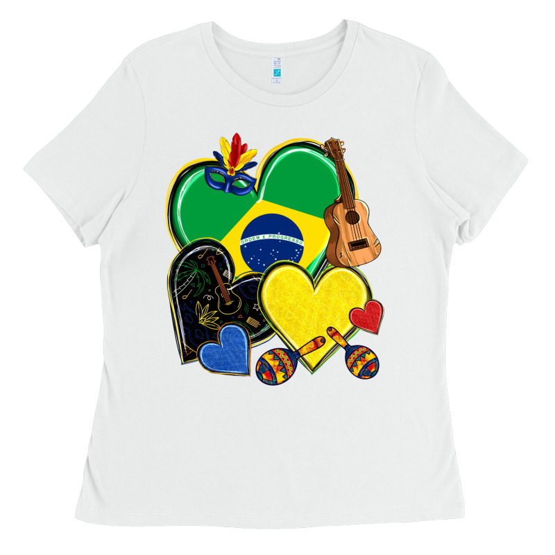 Brazil Hearts Ladies Tee by NancyCooperArtShop | Teevron