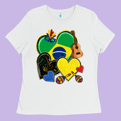 Brazil Hearts Ladies Tee Designed By Nancycooperartshop