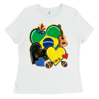 White brazil hearts Ladies Tee - NancyCooperArtShop
