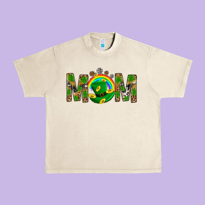 Western Mom With Shamrock Urban Heavy Tee Designed By Bundleandbundleshop