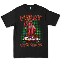 Black merry clucking christmas rooster Premium Tee - BarkalooDesign