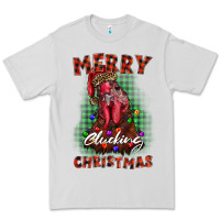 Dove Grey merry clucking christmas rooster Premium Tee - BarkalooDesign