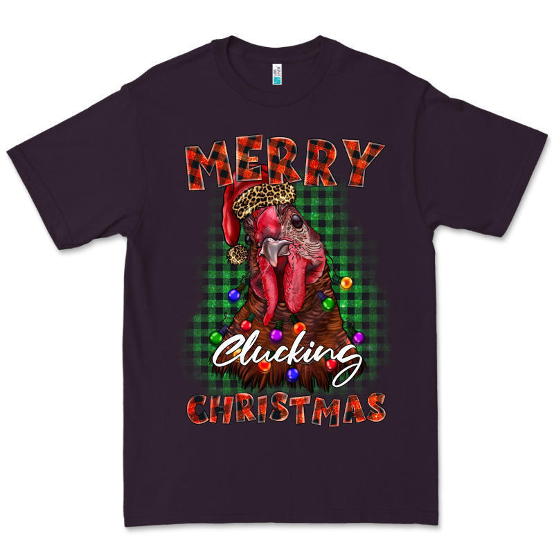 Merry Clucking Christmas Rooster Premium Tee by BarkalooDesign | Teevron