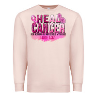 Pale Pink Heal Cancer for nothing is impossible Premium Sweatshirt - FaDigitalArtStudio