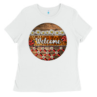 White ladybug welcome ornament Ladies Tee - BarkalooDesign