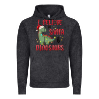 Vintage Black i believe in santa & dinosaurs Vintage Hoodie - MaliasSmallBusiness