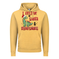 Vintage Mustard i believe in santa & dinosaurs Vintage Hoodie - MaliasSmallBusiness