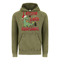 Vintage Olive i believe in santa & dinosaurs Vintage Hoodie - MaliasSmallBusiness