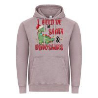Vintage Zinc i believe in santa & dinosaurs Vintage Hoodie - MaliasSmallBusiness