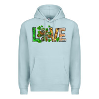 Blue Mist St. Patrick's Love luck with clover Premium Hoodie - HowdyJamesFarm