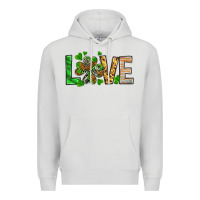 Dove Grey St. Patrick's Love luck with clover Premium Hoodie - HowdyJamesFarm