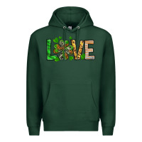 Sports Green St. Patrick's Love luck with clover Premium Hoodie - HowdyJamesFarm