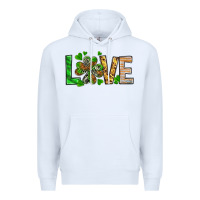 White St. Patrick's Love luck with clover Premium Hoodie - HowdyJamesFarm