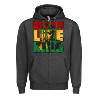 Charcoal Heather dream like king martin luther Zipper Hoodie - CowGirlArtShop