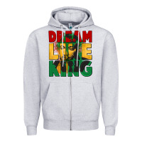Heather Grey dream like king martin luther Zipper Hoodie - CowGirlArtShop