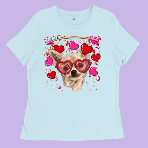 Valentine's Day  Chihuahua Ladies Tee Designed By Ranaportraitstore