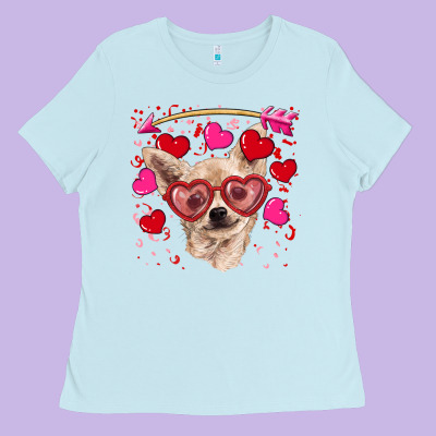 Valentine's Day  Chihuahua Ladies Tee Designed By Ranaportraitstore