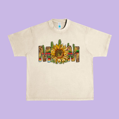 Western Mom With Sunflower Urban Heavy Tee Designed By Bundleandbundleshop