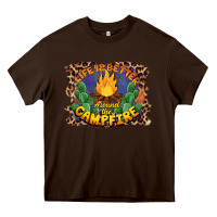 Chocolate Brown life is better around the campfire Heavy Core Tee - BarkalooDesign