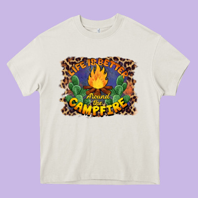 Life Is Better Around The Campfire Heavy Core Tee Designed By Barkaloodesign