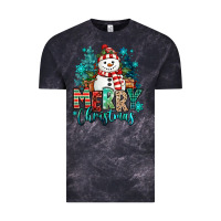 Cloud Black merry christmas snowman Vintage Tee - MaliasSmallBusiness