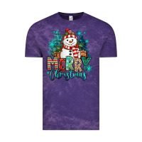 Cloud Purple merry christmas snowman Vintage Tee - MaliasSmallBusiness